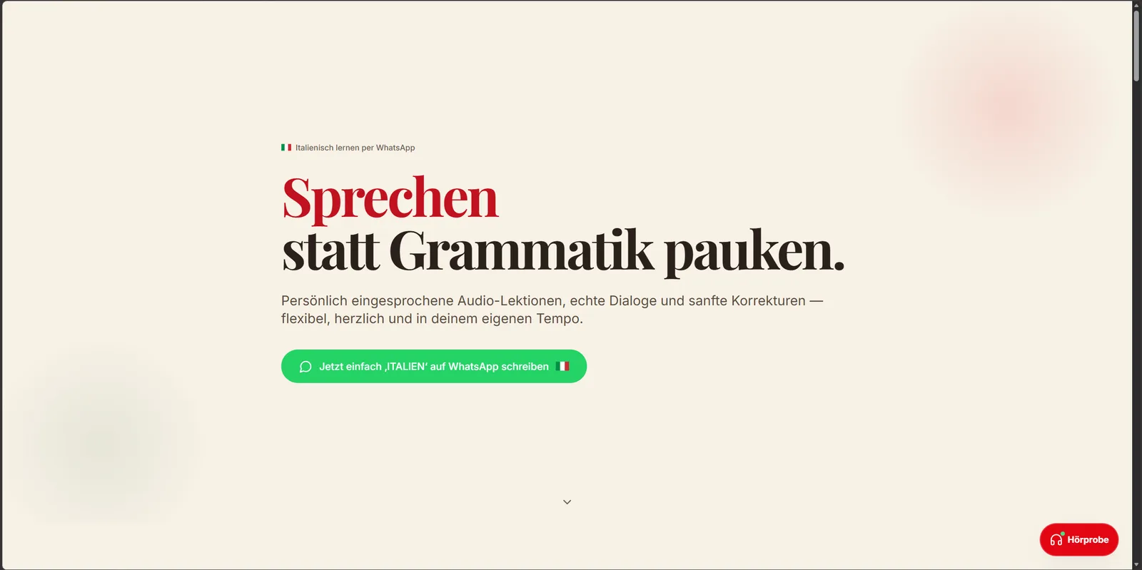 Website-Design für Microlearning mit Margherita